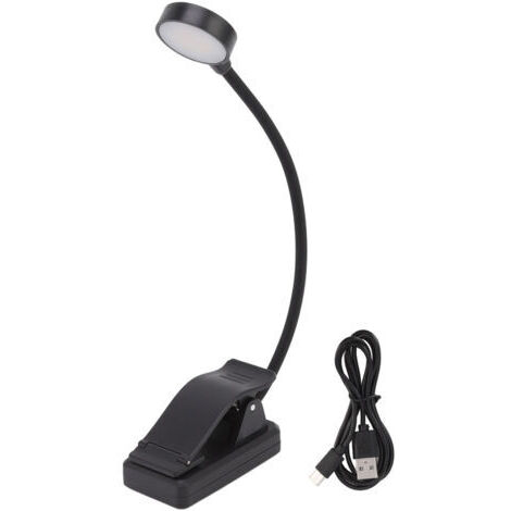 Lámpara de lectura LED recargable por USB, lámpara de escritorio con clip, iluminación decorativa para interiores, ideal para un dormitorio universitario, oficina, habitación o sala de estar. (1/4)