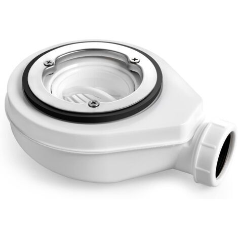 Sifón para plato de ducha de 90 mm, diámetro de salida de 40/50 mm, desagüe con sifón para cabinas de ducha, desagüe de ducha con trampa de olores + filtro para cabello (1/4)
