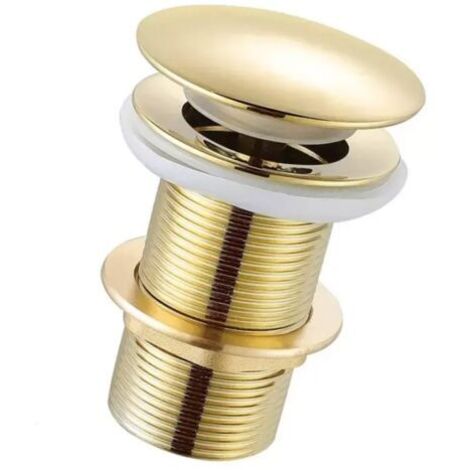 Tapón de desagüe emergente sin rebosadero, tapón de desagüe universal de cobre cromado para cocinas, baños, fregaderos y desagües. (1/4)