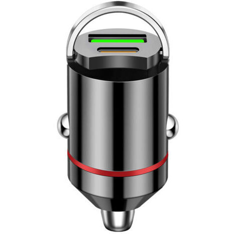 Cargador de coche tipo C para encendedor de cigarrillos, accesorio para coche, adaptador de corriente alterna ultracompacto de 100 W para cargador de encendedor de cigarrillos tipo C+ (1/4)