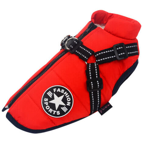 Ropa para perros de otoño e invierno, ropa de algodón acolchada, cálida e impermeable para mascotas (M) (1/4)