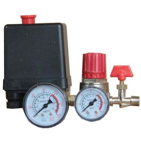Válvula de interruptor de presión para compresor de aire, compresor de aire con reguladores, manómetro (manómetro de plástico) (1/4)