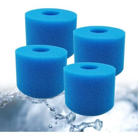 Juego de 4 esponjas para filtro de spa tipo S1, repuesto lavable para cartucho de papel de filtro tipo S1, herramienta de limpieza, 7,2 x 10,8 x 10,8 cm (1/4)