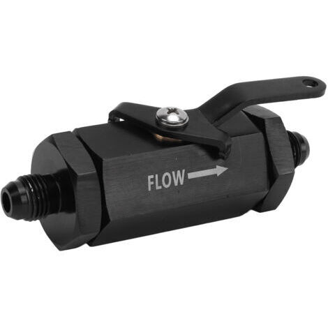 Válvula de cierre de combustible para automóvil AN6, universal, de aleación de aluminio negra inoxidable, con conexión para control de flujo. (1/4)