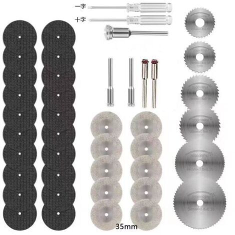 43 mini discos de diamante para sierra circular Dremel, discos de corte de resina HSS, para cortar madera, metal, plástico y piedra. (1/4)