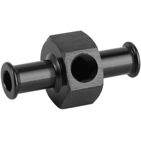 Adaptador universal de aleación de aluminio para manómetro de presión de combustible de óxido nitroso, manguera de 3/8 pulg., puerto NPT de 1/8 pulg., color negro. (1/4)
