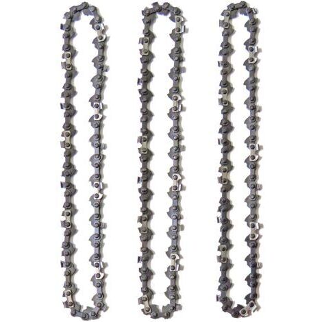 Cadenas para podadora de pértiga Memkey, paquete de 3, para barras guía de 25 cm (10"), 40 eslabones de transmisión, bajo retroceso, compatibles con Black & Decker, Ryobi y otras marcas. (1/4)
