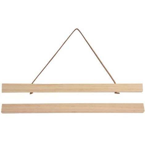 Percha de madera para pósteres DIY, marco magnético para colgar arte/láminas/lienzos/fotos/imágenes/obras de arte, 40 x 2,1 cm (1/4)