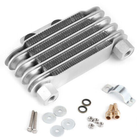 Radiador enfriador de aceite de motor universal de 5 filas, repuesto para motocicletas, motos de cross y cuatrimotos de 125-250 cc (1/4)