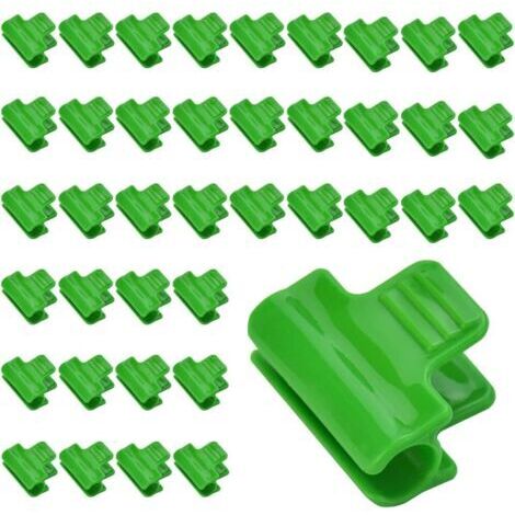 Sujetadores para invernadero, paquete de 40 clips para película de invernadero, plástico laminado, marcos y cubiertas de hileras, 11 mm de diámetro para cobertizos de invernadero, huertos de verduras  (1/4)