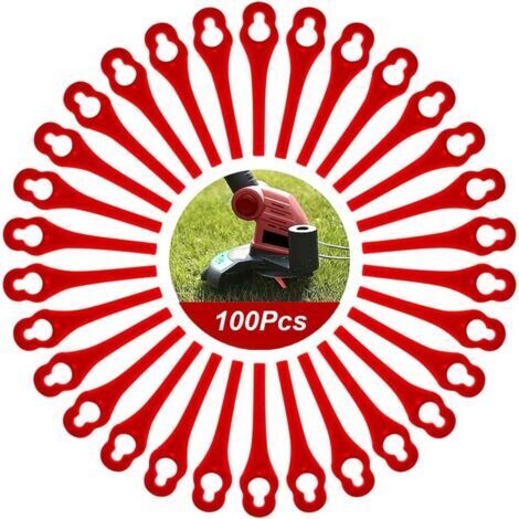 Accesorios para desbrozadoras - 100 cuchillas de plástico de repuesto para desbrozadoras, cuchillas para cortacéspedes, cuchillas para desbrozadoras inalámbricas, cuchillas de corte de repuesto para j (1/3)