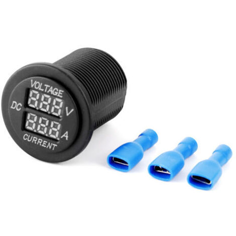 Voltímetro y amperímetro digital LED redondo con indicador para coche, barco y motocicleta. (1/4)