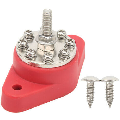 Bloque de distribución de energía universal de barra colectora marina de 8 terminales 1/4" M6 12V-48V para automóviles, barcos, vehículos recreativos y camiones. (1/4)