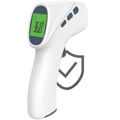 Termómetro digital de frente sin contacto para adultos, termómetro infrarrojo para bebés y niños con alarma de alta temperatura. (1/4)