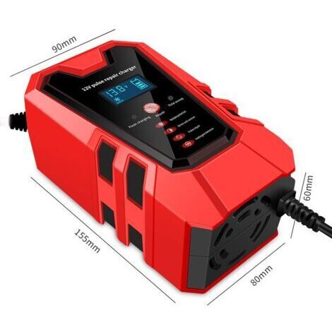 Cargador de batería inteligente de 12 V y 6 A con función de pulso para coches y motocicletas, compatible con baterías de plomo-ácido. (1/5)