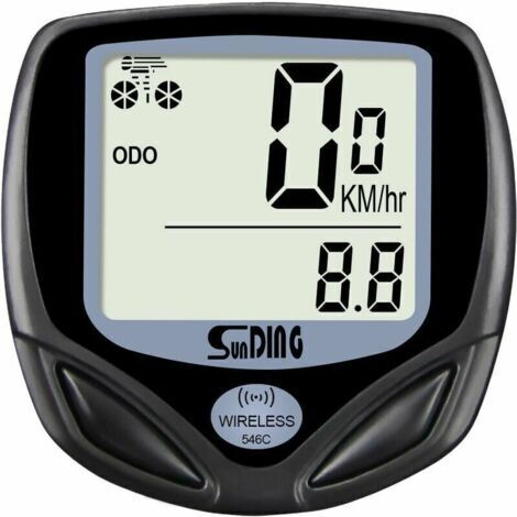Ciclocomputador inalámbrico resistente al agua con pantalla LCD retroiluminada para mostrar la velocidad, el kilometraje y el odómetro. Ideal para cronometrar rutas en bicicleta. (1/5)