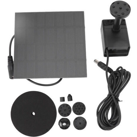Kit de bomba de agua solar para armar uno mismo, bomba de fuente de agua ecológica alimentada por energía solar con 6 boquillas para acuario de jardín y bebedero para pájaros.