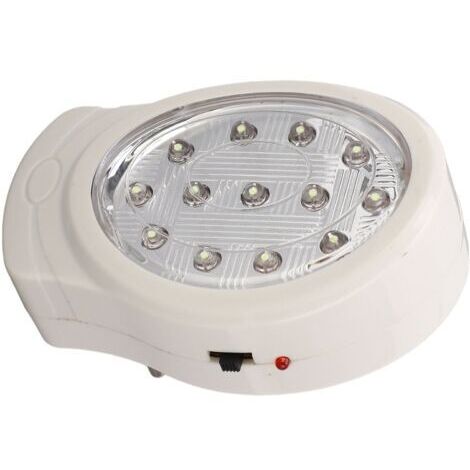Luz de emergencia LED de 2 W, luz blanca fría, 2 velocidades, ahorro de energía, recargable, respaldo para cortes de energía AC110-240 V, enchufe europeo. (1/4)