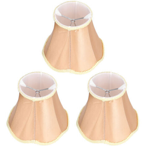 Juego de 3 pantallas de lámpara modernas de tela, lámpara de pared con clip E14, pantalla de lámpara de araña tipo vela para lámpara de mesa (1/4)
