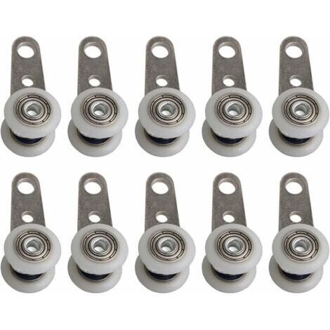 Juego de 10 rodillos para ventanales o puertas correderas - Metal y plástico - 4,5 x 1,9 cm (1/5)