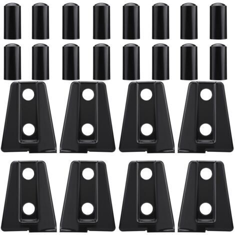 Juego de 8 cubiertas negras para bisagras de puerta Qiilu para Jeep Wrangler JK Unlimited de 4 puertas (2007-2018)