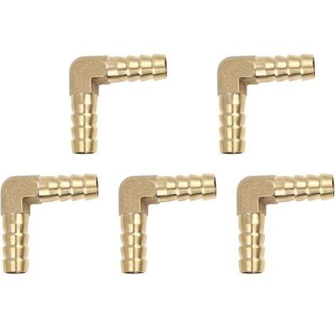 Codo de tubería de latón de 10 mm para aire, agua y aceite (5 piezas) (1/4)