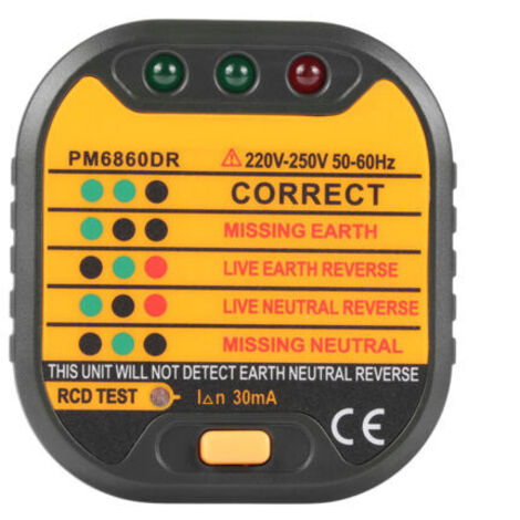 Comprobador automático de enchufes de 50-60 Hz para Reino Unido/EE. UU./UE para uso doméstico PM6860DR (enchufe europeo) (1/4)