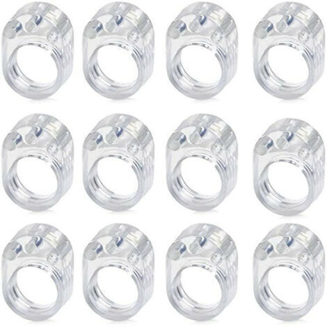 Juego de 12 topes de manija de puerta de PVC transparente, topes de puerta, 17 mm de diámetro (1/5)