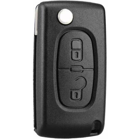 Funda para llave plegable de 2 botones compatible con llave plegable CE0523 para Peugeot 207 307 308 407 408 3008 5008 Citroen C2 C3 C4 C5 C6 C8 (2 botones, CE0523) (1/5)