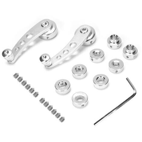 Manija de ventana, kit de manivela de ventana de aleación de aluminio CNC plateada de 3 pulgadas, adecuado para accesorios de automóviles Chevy. (1/4)