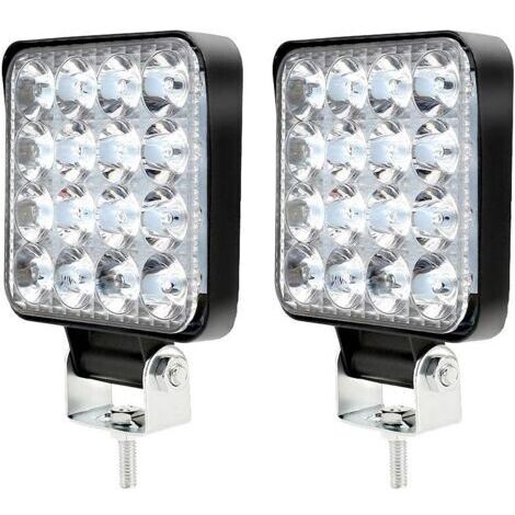 Luz de trabajo LED de 12 V 48 W 6500 K, resistente al agua IP67, de alta durabilidad, para tractor, camión, motocicleta, barco, SUV, 2 unidades. (1/4)