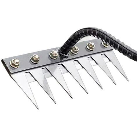 Cortacésped para desherbar suelos sueltos, 7 púas metálicas, multiusos, césped endurecido, regalos de jardinería, herbicida, duradero, fácil de usar, jardinería, siembra, parterres, herramientas agríc (1/4)