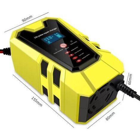 Cargador amarillo de 12 V y 6 A para baterías de coche, baterías de motocicleta y baterías de plomo-ácido. (1/5)