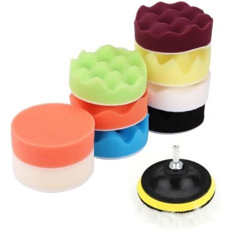 Kit de 12 almohadillas de pulido de esponja de 3 pulgadas para pulidora de automóviles con adaptador (1/4)