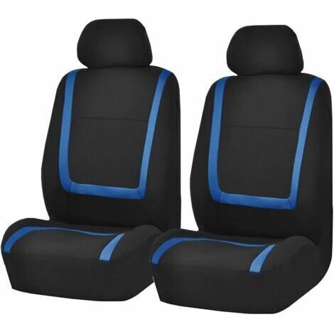 Juego de fundas universales para asientos de coche, fundas universales para conductor y pasajero, accesorios de personalización interior (azul) (1/5)