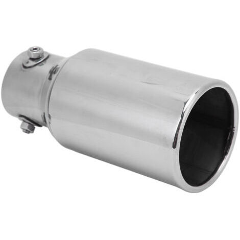 Punta de escape para coche de 60x89 mm, acero inoxidable, plata, pulida, redonda, universal, para automóviles. (1/4)