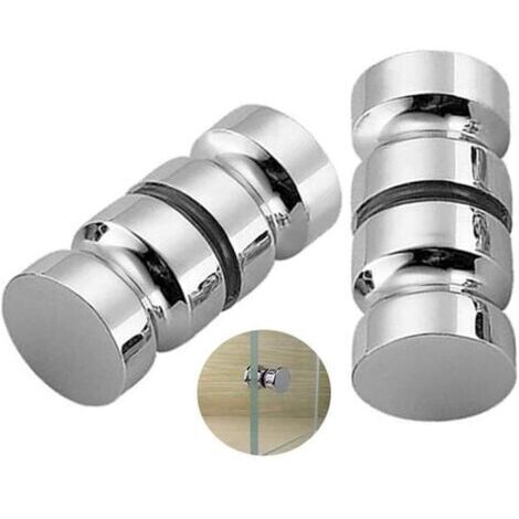 Juego de 2 manijas para puerta de ducha, manijas de 30 mm para puerta de ducha de baño, manijas de repuesto de cromo pulido - Enlé (1/3)