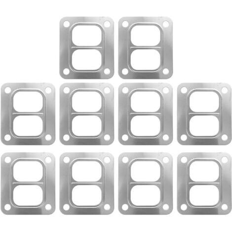 Juego de 10 juntas para turbocompresor. Piezas de admisión divididas por turbina, de acero inoxidable. Compatible con turbocompresores Garrett T4 con brida. (1/4)