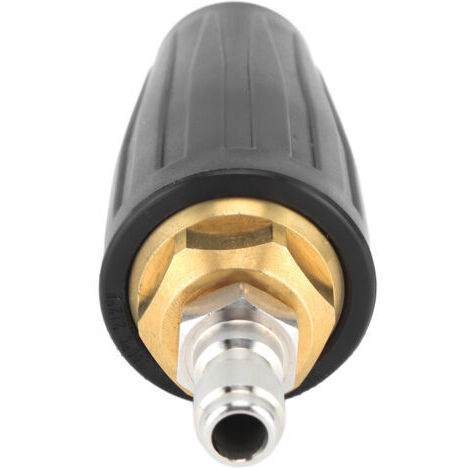 Boquilla turbo para hidrolavadora de 1/4 pulg., conexión rápida, núcleo cerámico de cobre, 3000 PSI, giratoria, color negro. (1/4)