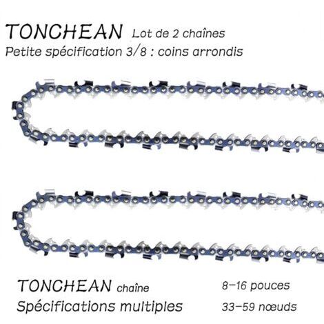 Barra guía y cadena para motosierra, paquete de 2 cadenas de motosierra de 3/8" LP de bajo retroceso y 42 eslabones (10 pulgadas) con una hoja de 21 secciones y esquinas redondeadas. (1/4)