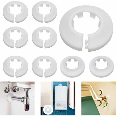 Tapa embellecedora para tubo de radiador, para instalación de calefacción por radiador, fontanería, pared, suelo, cubierta de orificio, 10 unidades (tapa para tubo de radiador)