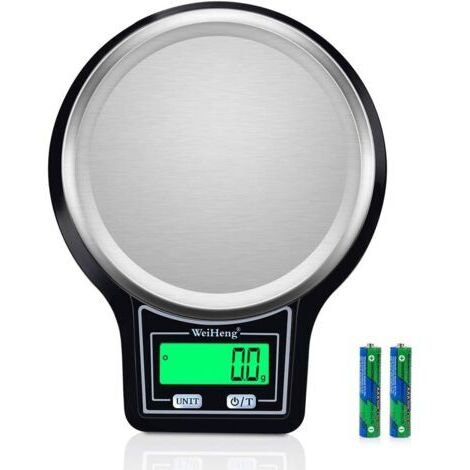 Balanza de cocina de 5 kg/0,1 g [mejorada], balanza electrónica de alta precisión para alimentos, plataforma de acero inoxidable con función de pesaje multifuncional, pantalla LCD, precisión de hasta (1/4)
