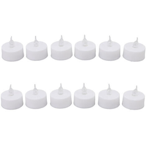 12 velas LED sin llama tipo Tealight con mechas transparentes de colores para Halloween, fiestas, salones de eventos y decoración ambiental. (1/4)