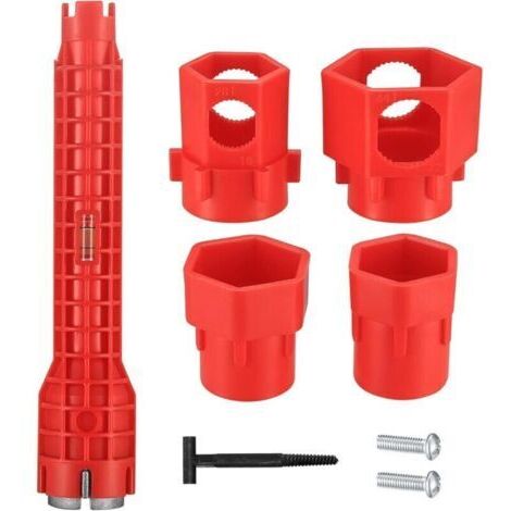 Llave para grifo 14 en 1, llave para fregadero, herramientas de plomería, llave para lavabo, herramientas de instalación de tuberías de grifo y fregadero, herramienta multifuncional de plomería para f (1/5)