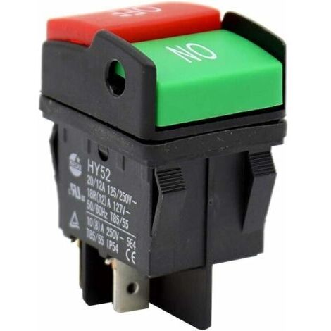 Interruptor de seguridad HY52 para equipos con doble polo, 4 pines para uso industrial ligero, accesorios para lavadoras, herramienta, pulsador eléctrico duradero para dispositivos mecánicos. (1/5)