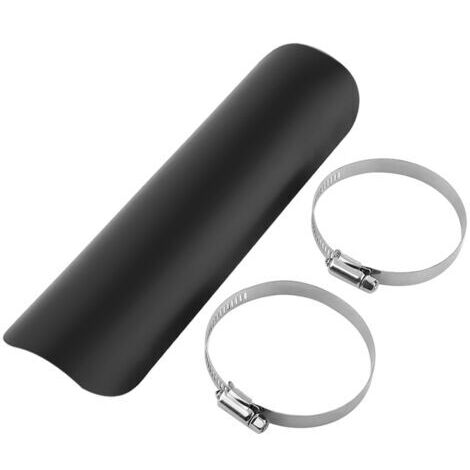 Protector térmico para escape de motocicleta, cubierta para silenciador de escape de motocicleta, protector térmico para tubo de escape (negro) (1/4)
