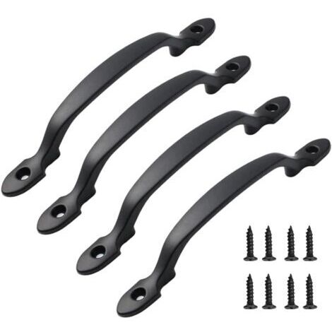Juego de 4 tiradores para armarios, cocinas, puertas y cajones, con tornillos para armarios y dormitorios, longitud 158 mm. (1/4)