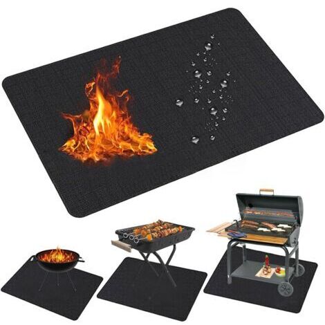 Alfombrilla para chimenea, barbacoa o suelo, resistente a altas temperaturas de hasta 400 °C, aislante, ignífuga, ideal como alfombrilla para horno o chimenea, 100 x 150 cm. (1/4)