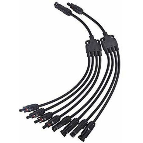 conectores en forma de Y para paneles solares, conectores macho y hembra, cable de extensión fotovoltaico. (1/4)