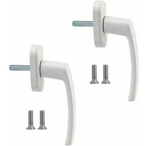 Manillas para ventanas, manilla de aleación de aluminio (2 piezas), manilla de aluminio macizo, manilla de puerta de aluminio blanco, compatible con ventanas y puertas de balcón estándar.
